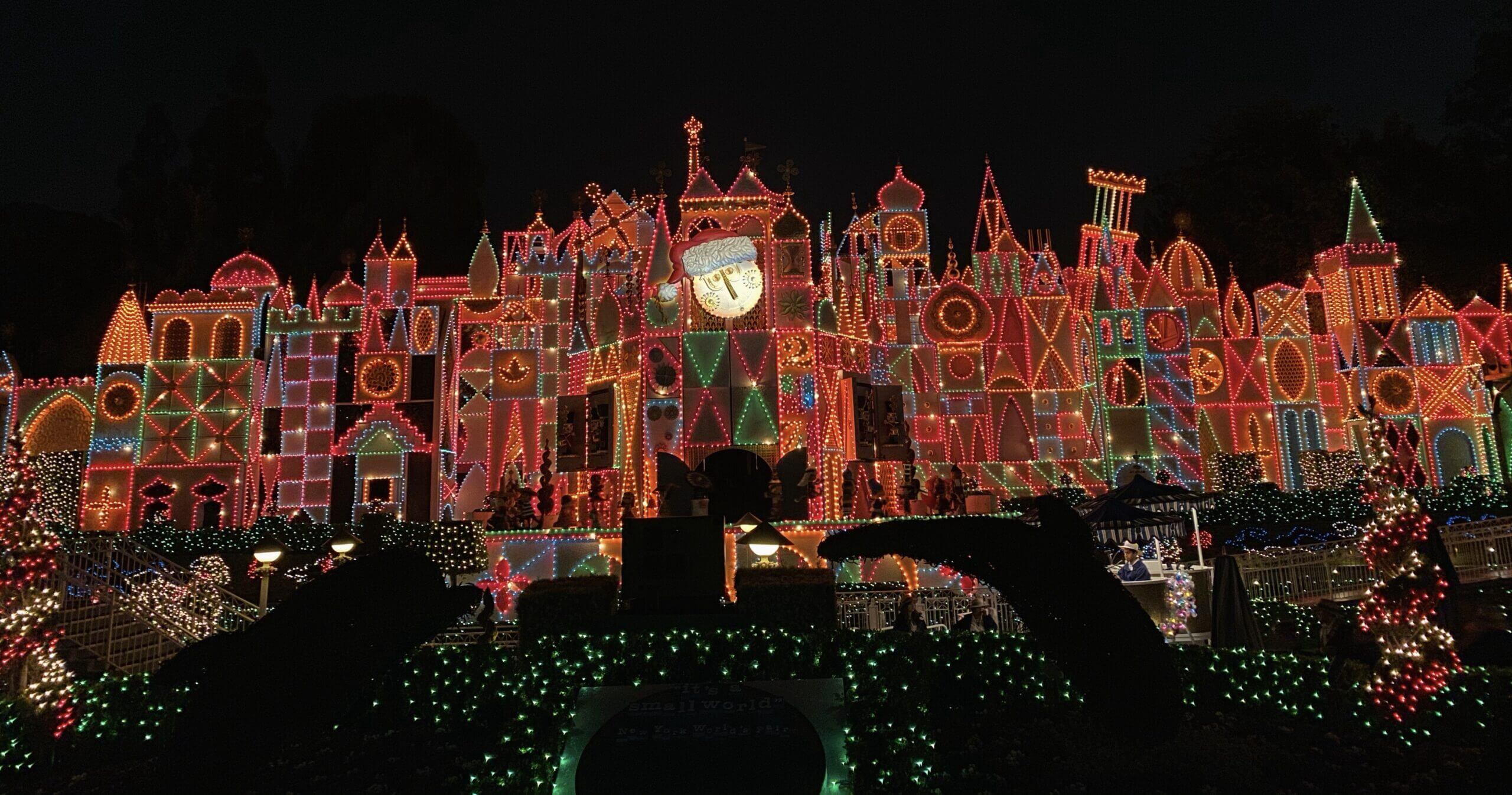 small world holiday ride Disneyland decoration
